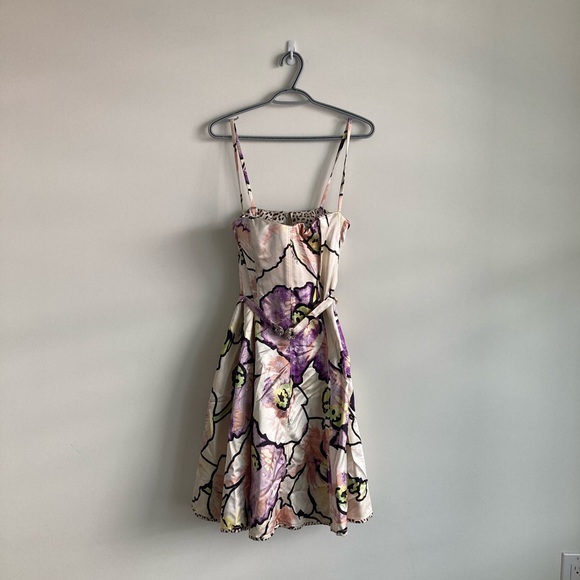 ROBERTO CAVALLI A-line White Flower Pattern Dress - Picture 2 of 7